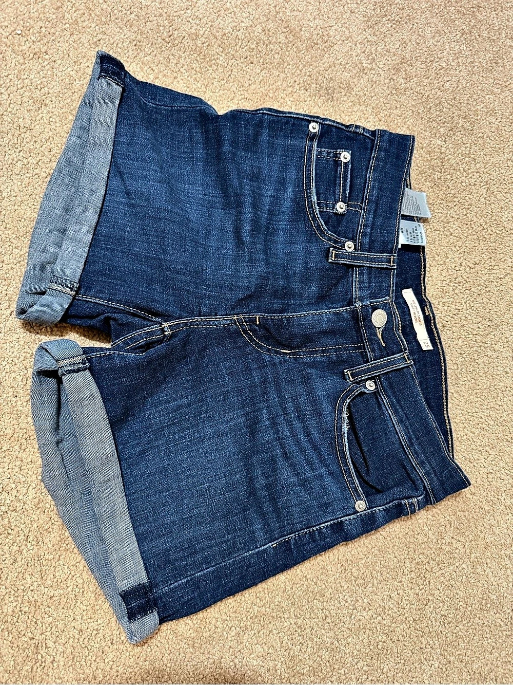 Levi's 501 Original Cuffed Denim Shorts Denim Jean Shorts in Blue Like New